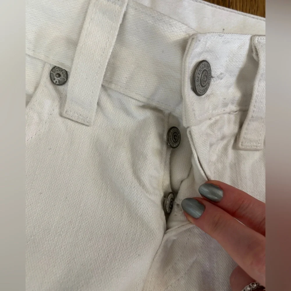 True Religion Rocco Relaxed Skinny Button Fly White Jeans Spring Comfy SZ 30